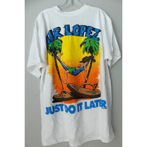 NWT Senor‎ Lopez Men's Graphic T-Shirt LARGE Hammock Vintage Colorful Tropical